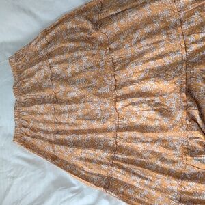 Floral Patterned Skirt - Brown and Blue